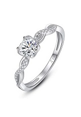 itsy-bitsy silver cubic zirconia infinity ring